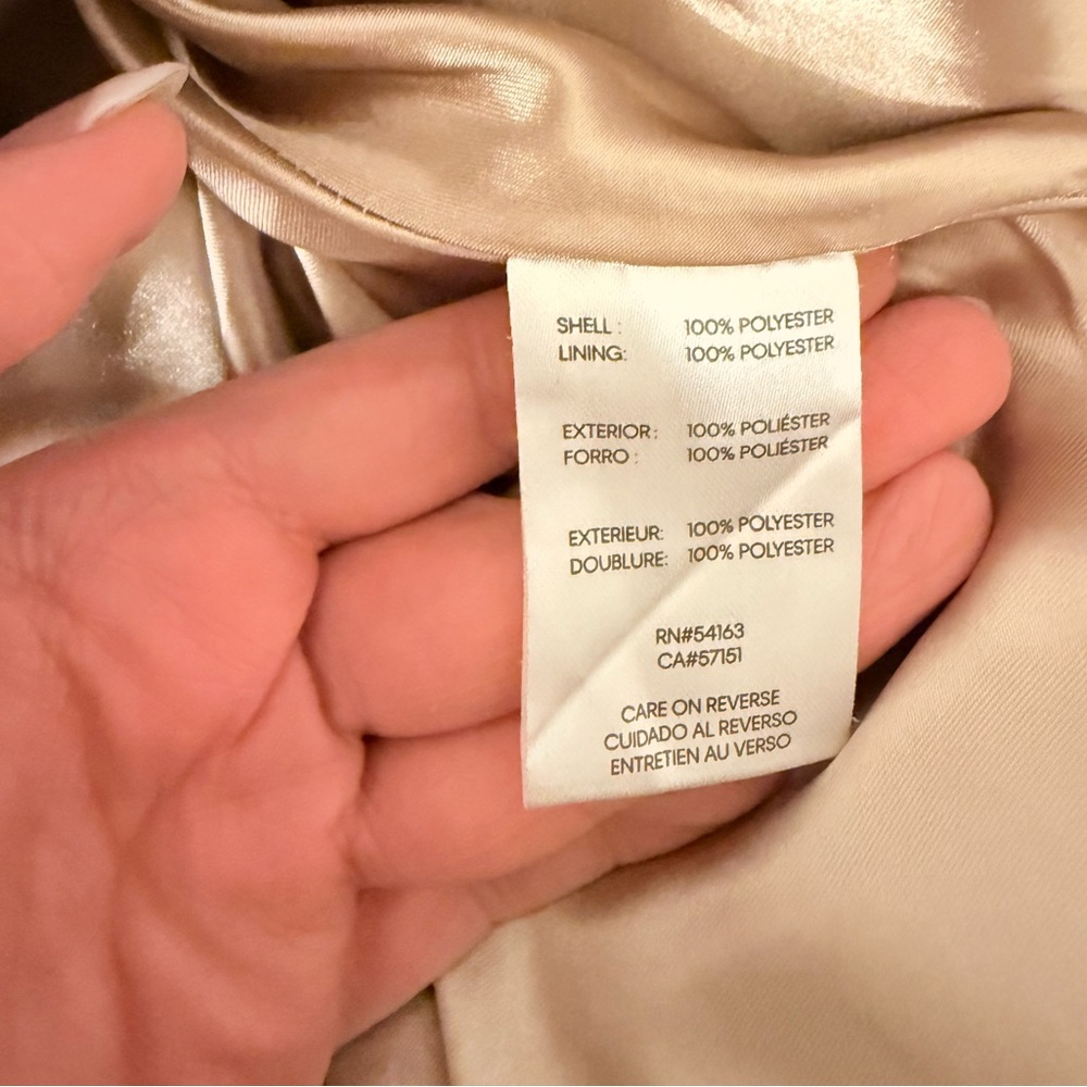 Calvin Klein Beige Cape Coat with Tie Waist - Picture 5 of 5